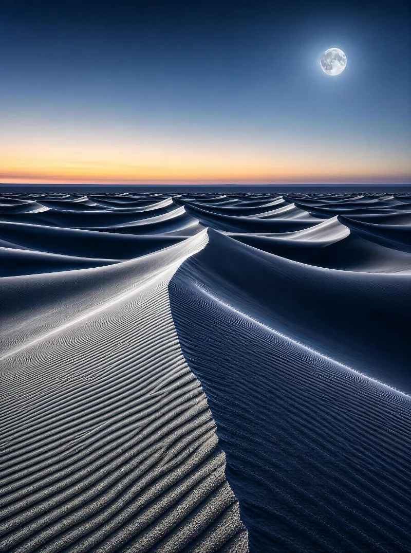 Desert Dunes at Night