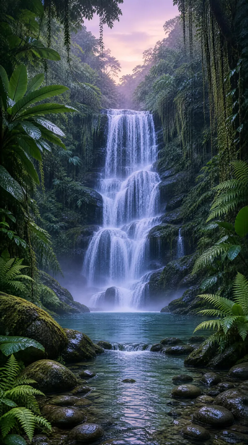 Tropical Rainforest Waterfall