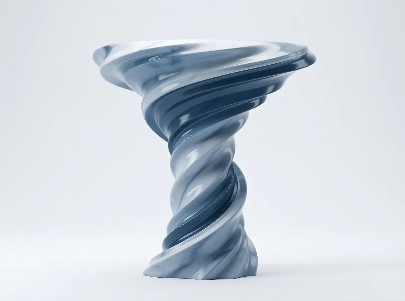 Twisted Sculptural Pedestal Table