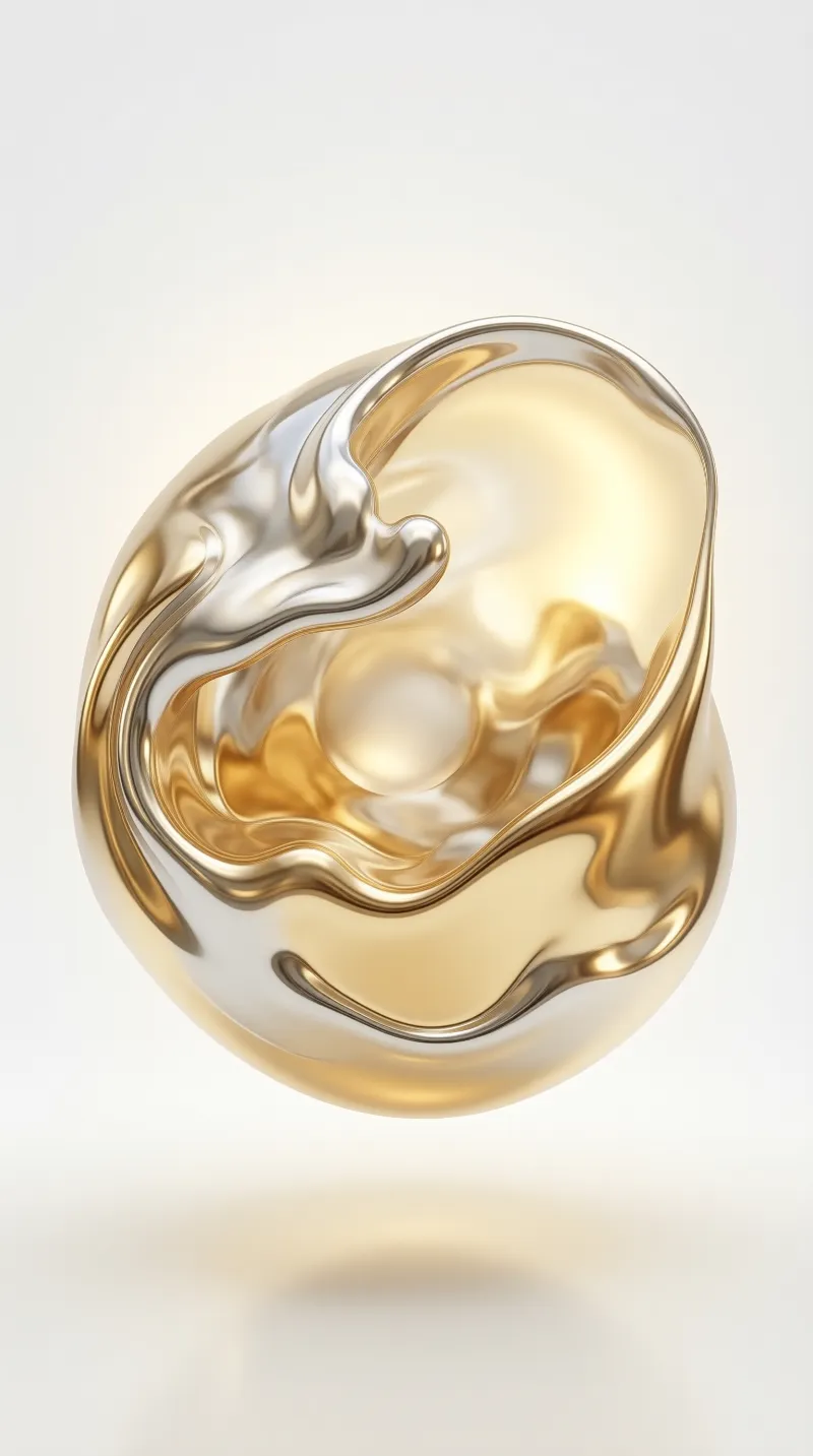Liquid Gold Abstract Pearl