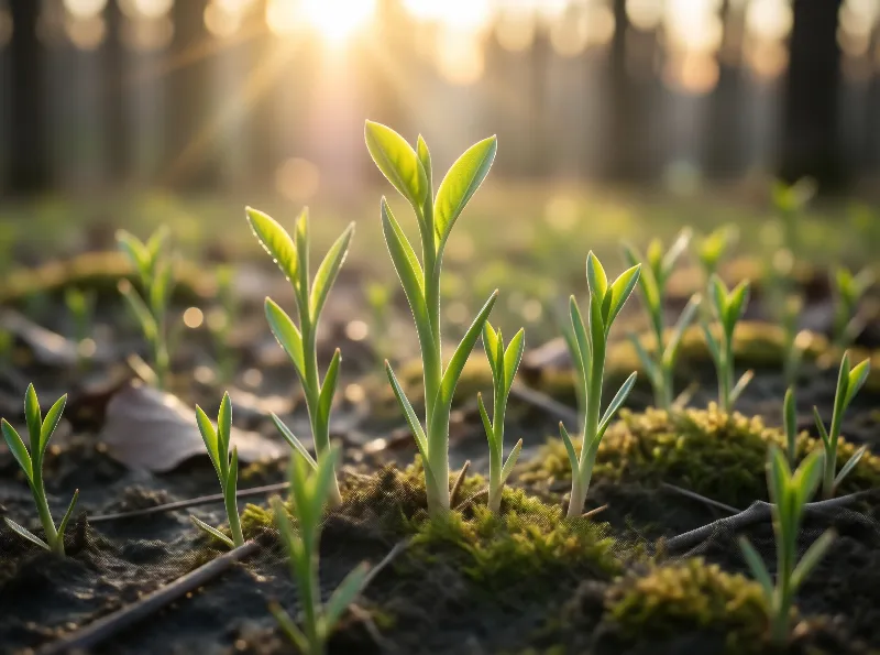 Sunlit Green Sprouts