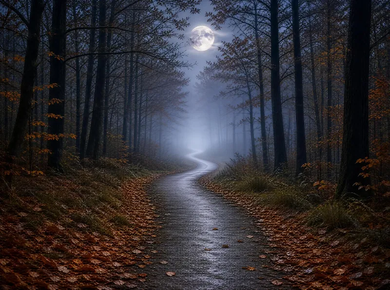 Moonlit Forest Path