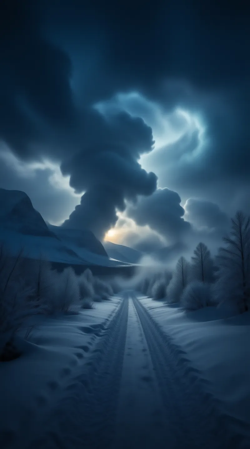 Winter Storm Road Landscape