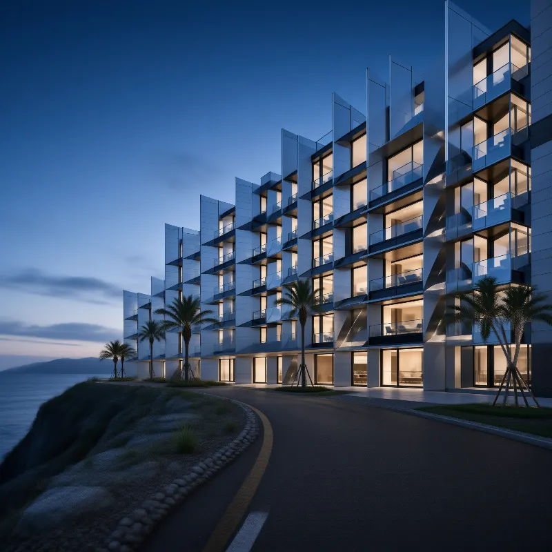 Seaside Condominium at Dusk
