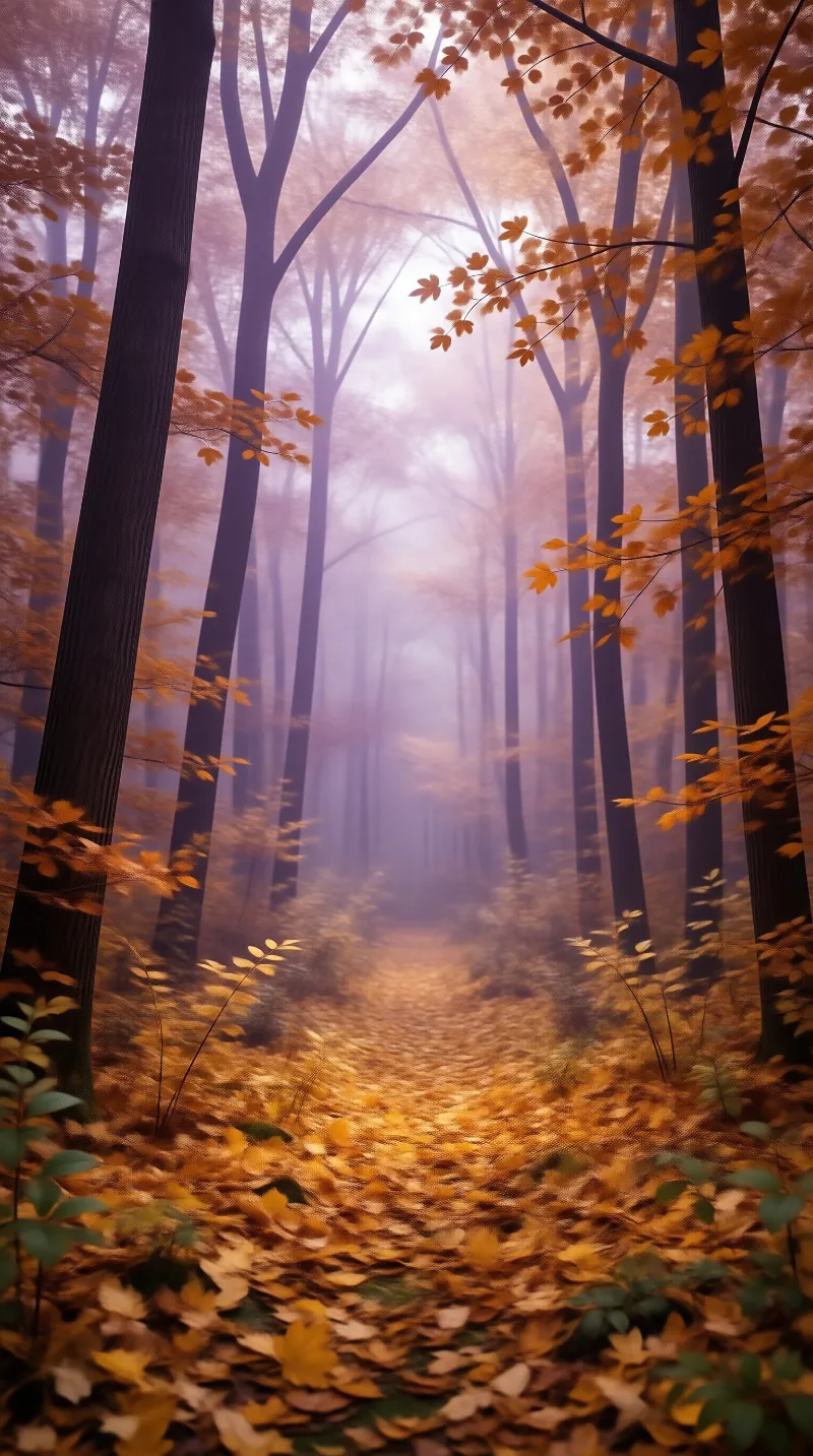 Misty Autumn Forest Path