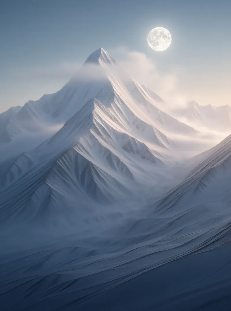Moonlit Snowy Peak