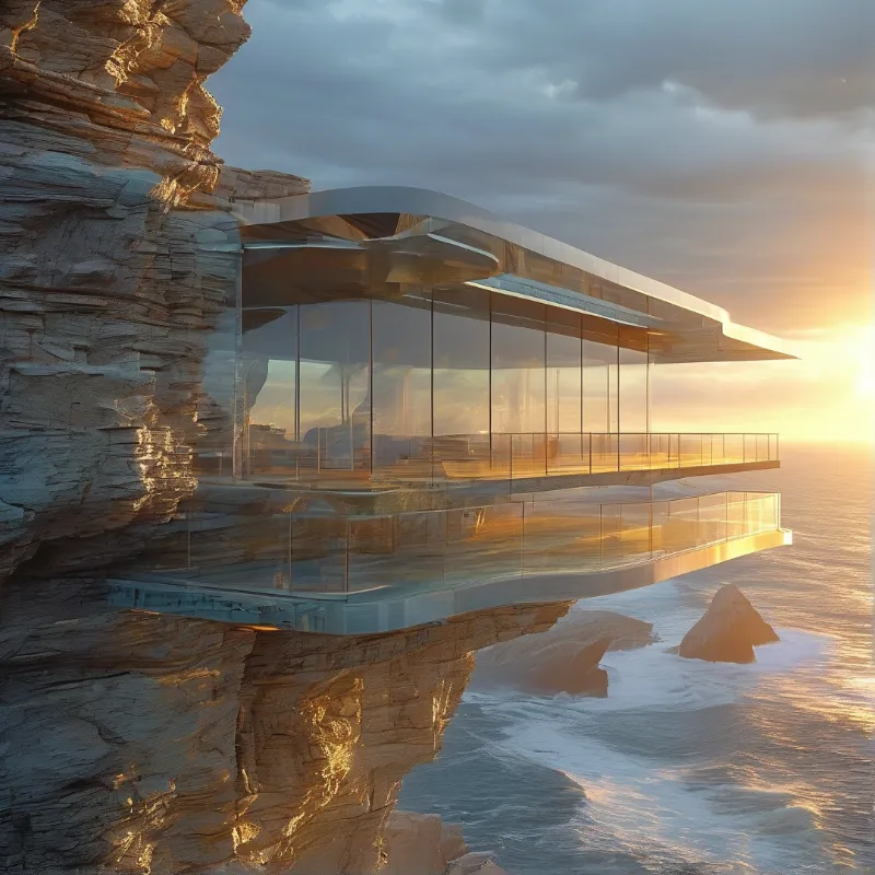 Modern Clifftop Glass House