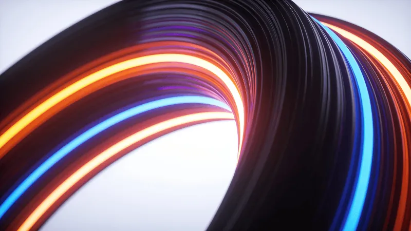 Neon-Lit, Neon Curved Ribbon
