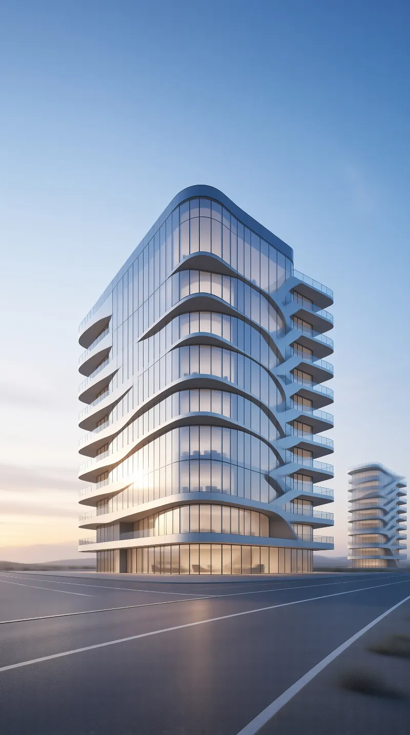 Modern Curved Glass Tower
