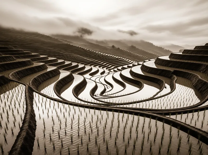 Misty Rice Terraces