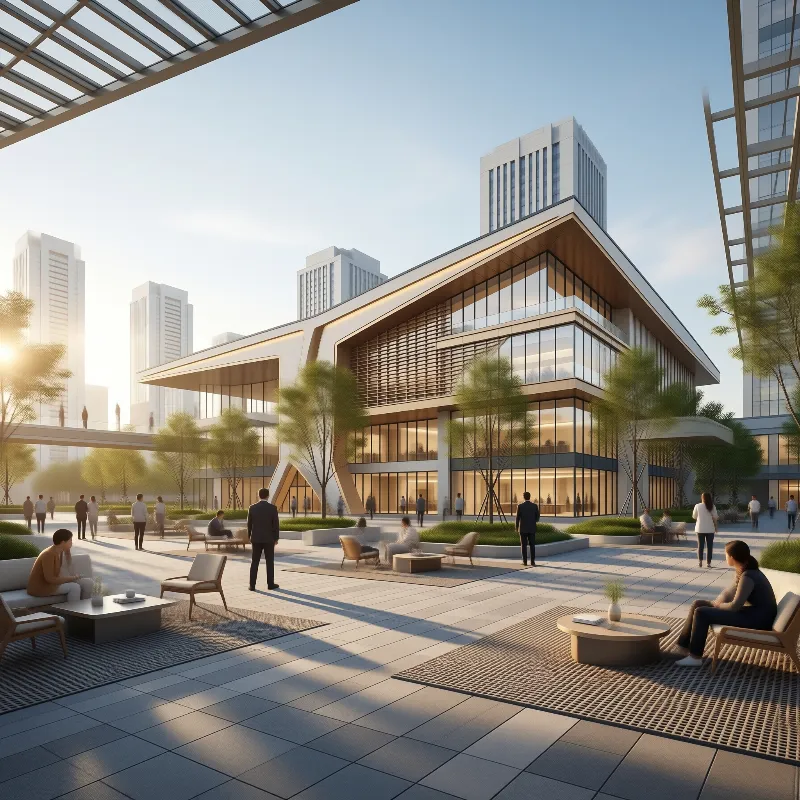 Modern Urban Plaza Scene