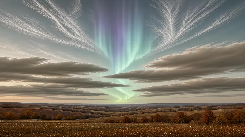 Aurora over Autumn Fields