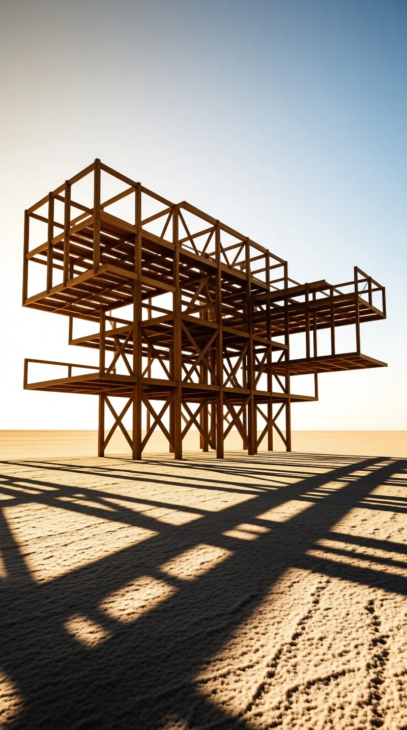 Wooden Frame in Desert