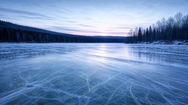 Frozen Lake at Dawn
