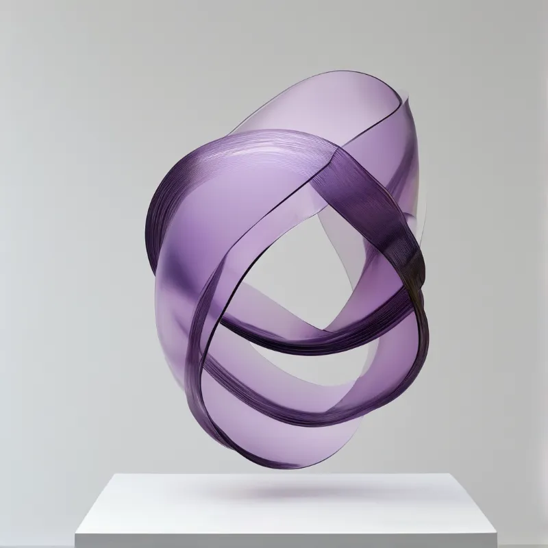 Purple Ribbon Sculpture