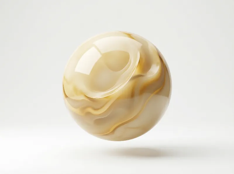 Golden Marble Sphere Floating