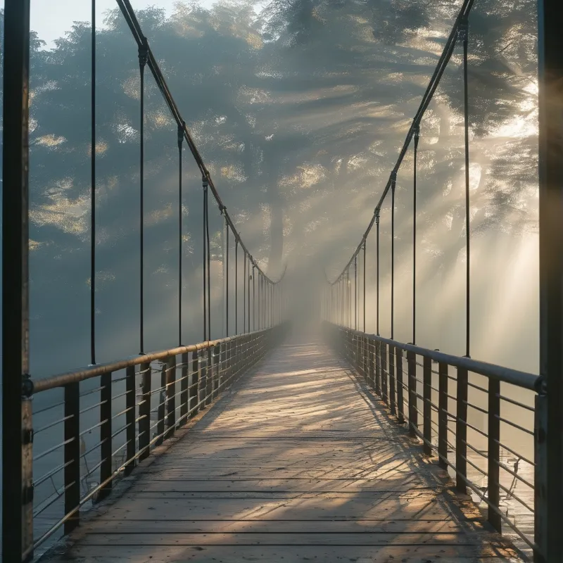 Misty Forest Suspension Bridge