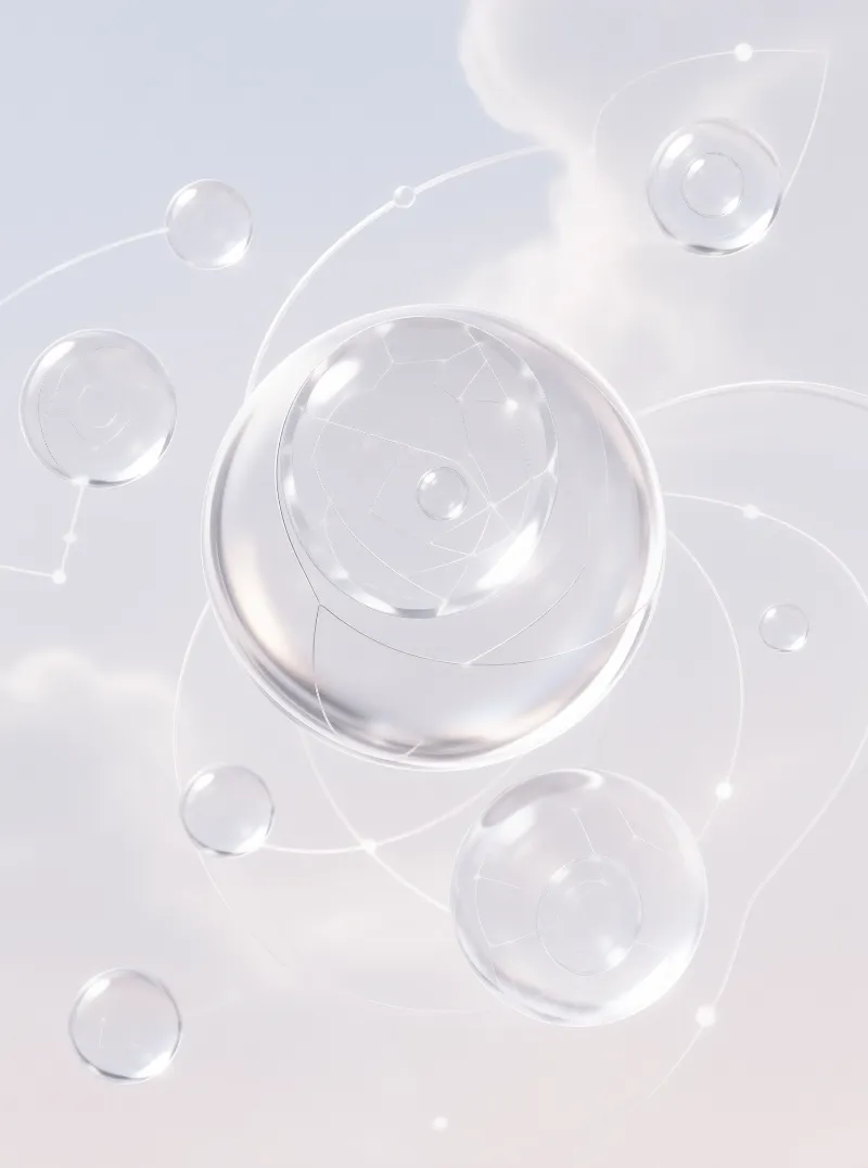 Abstract Floating Glass Spheres