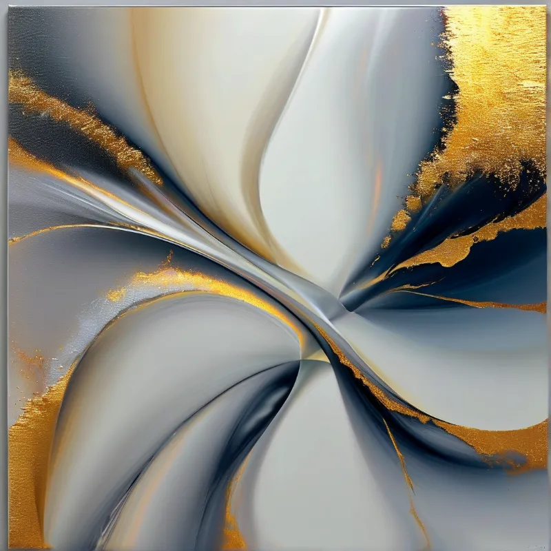 Abstract Gold and Silver Swirl