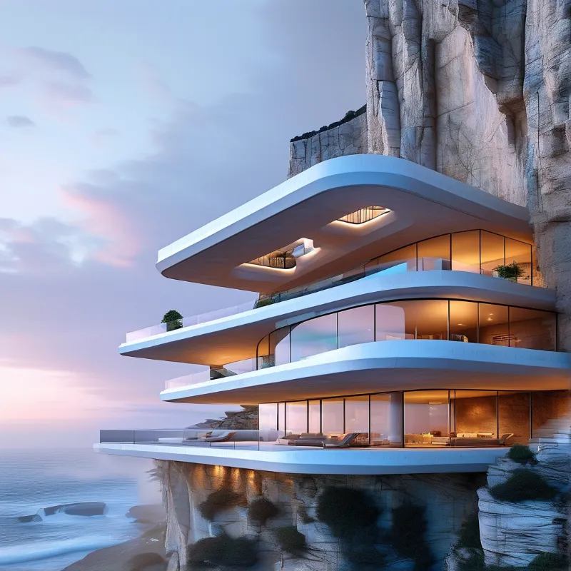 Futuristic Cliffside Villa