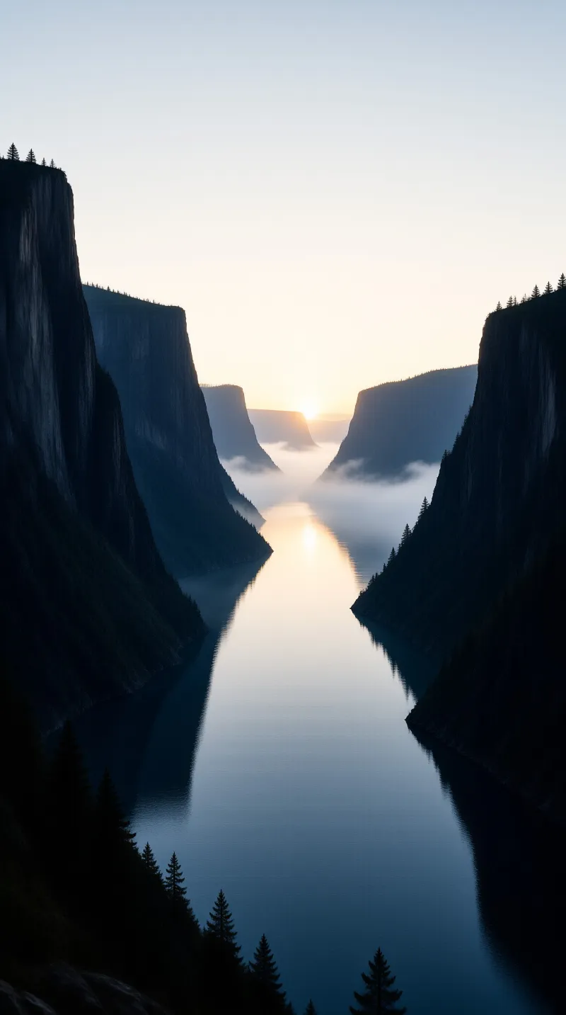 Misty River Sunrise