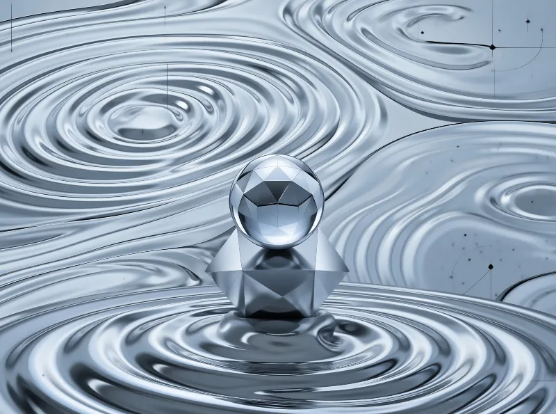 Metallic Sphere on Liquid Ripples