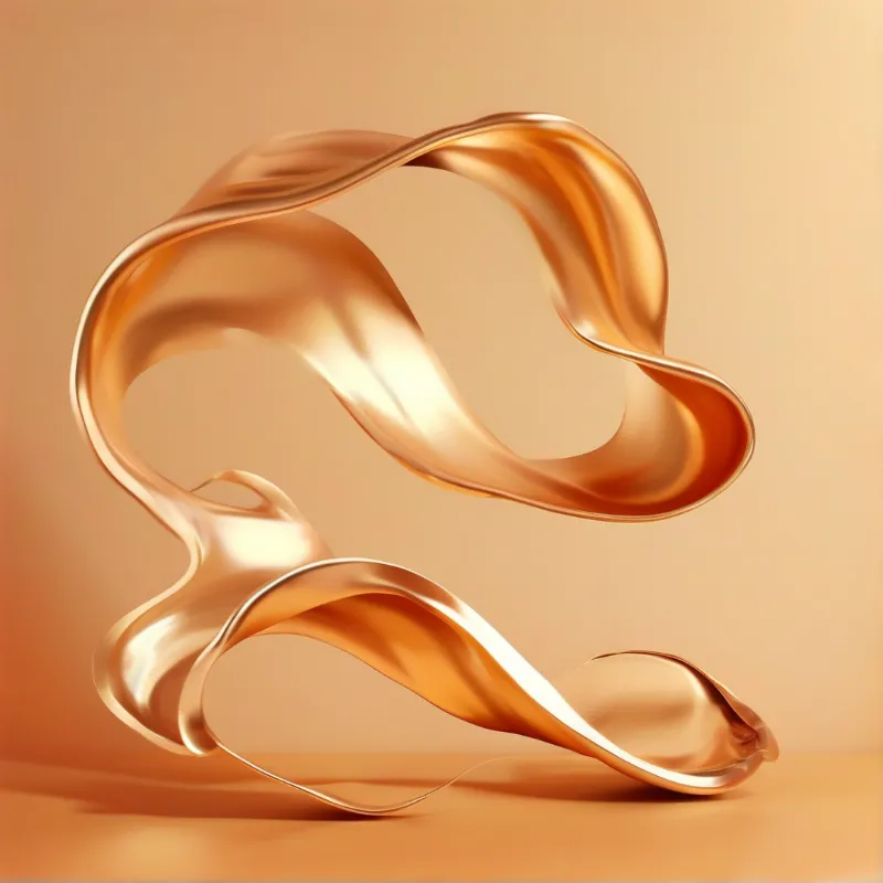 Golden Abstract Fluid Sculpture