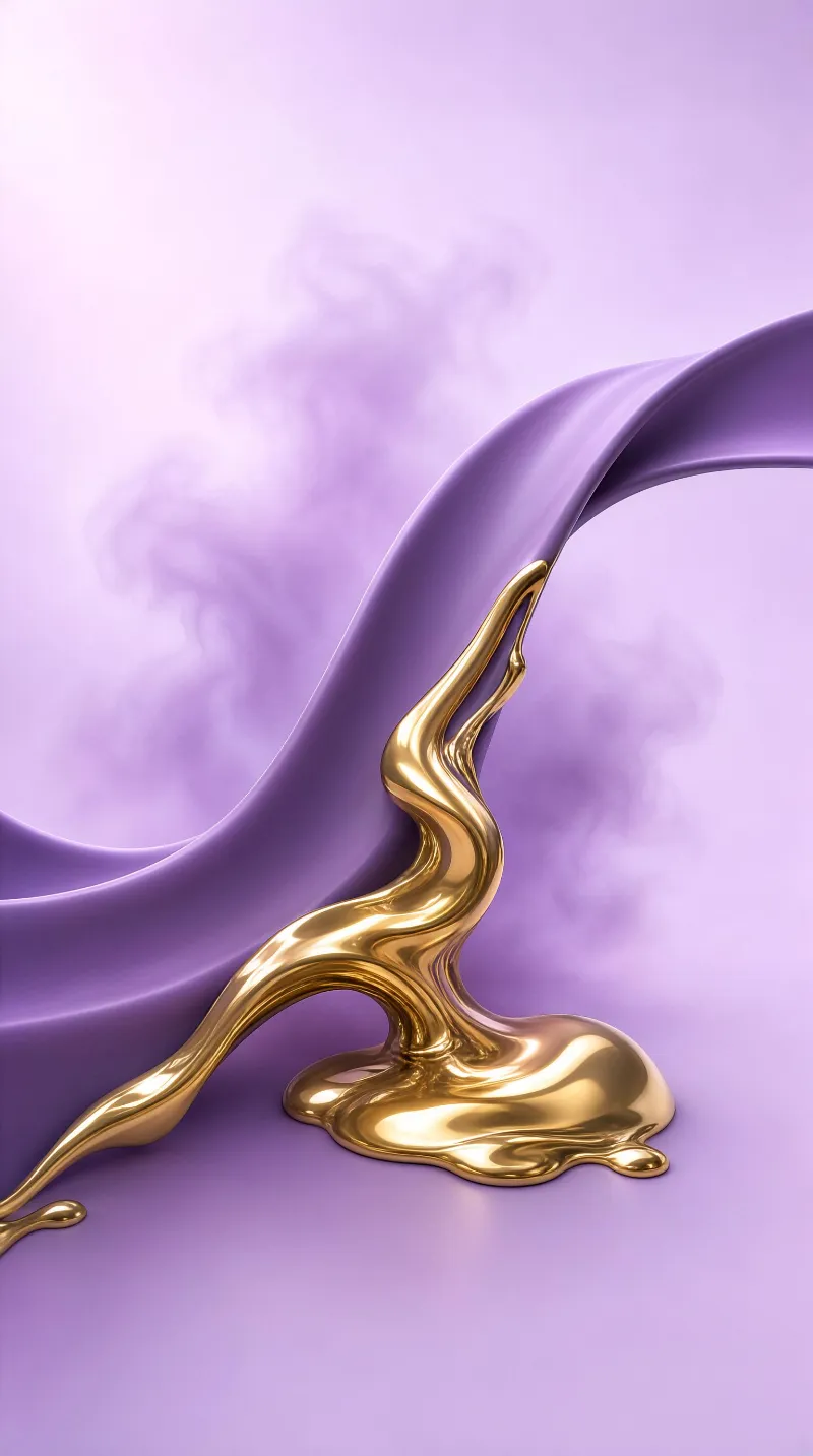 Abstract Golden Liquid Flow