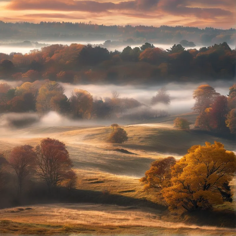 Autumn Misty Hills