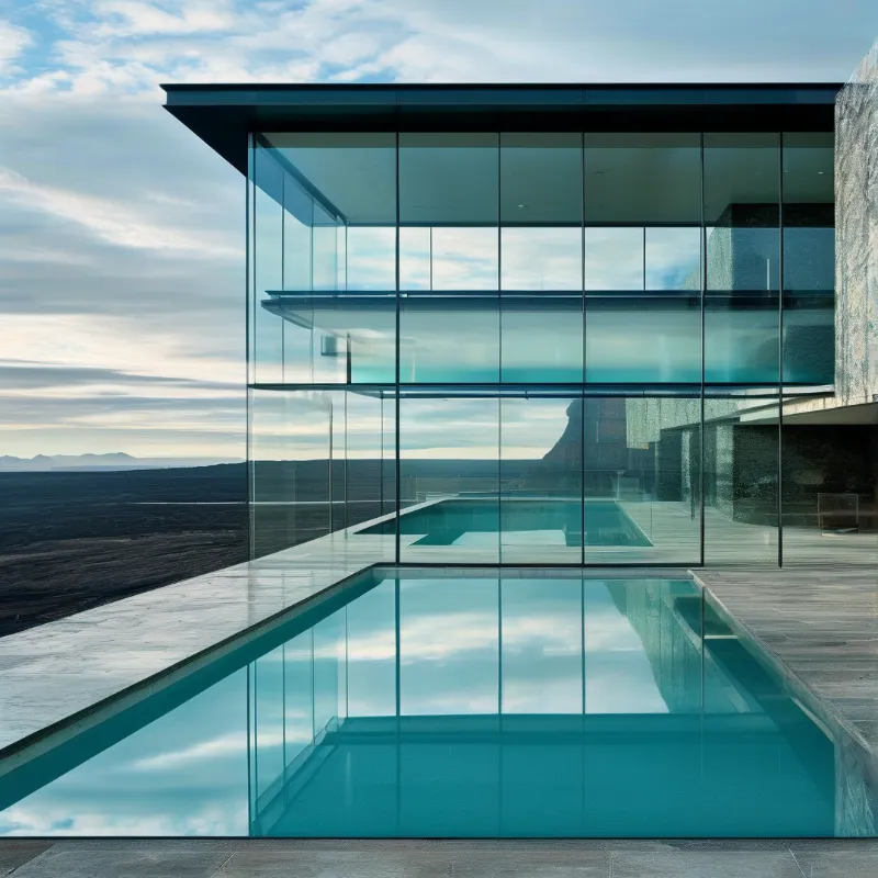 Modern Glass House Pool