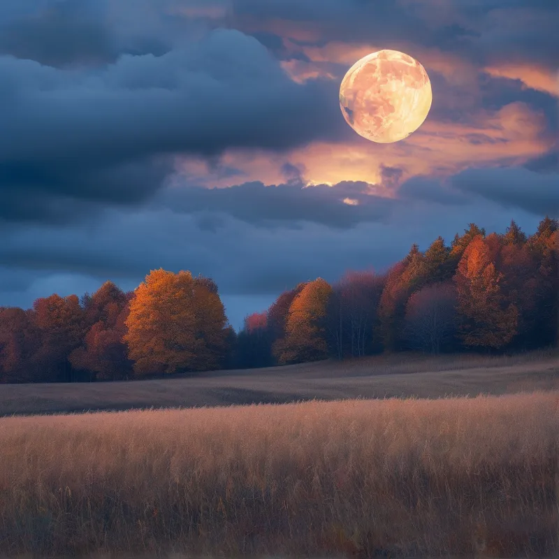 Moody Autumn Moonrise