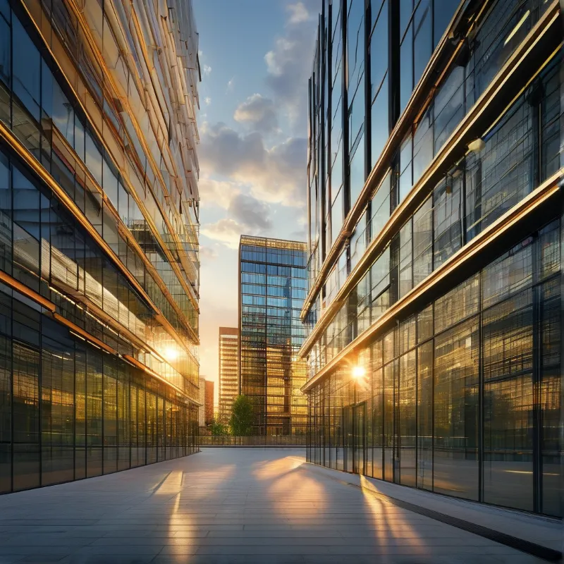 Modern Glass Office Buildings