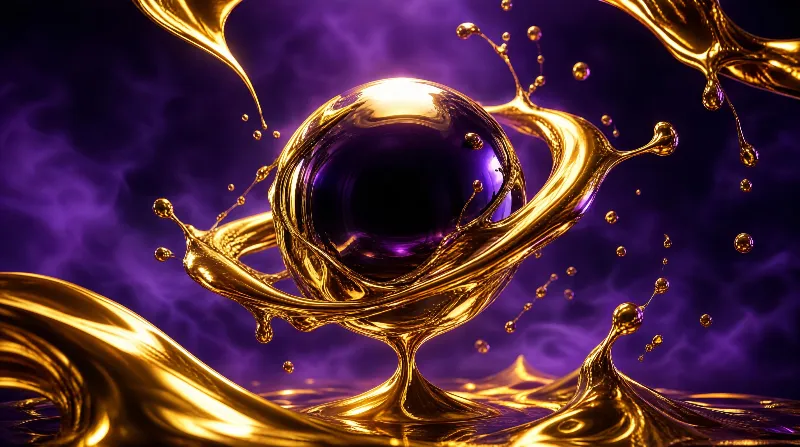 Golden Liquid Splash