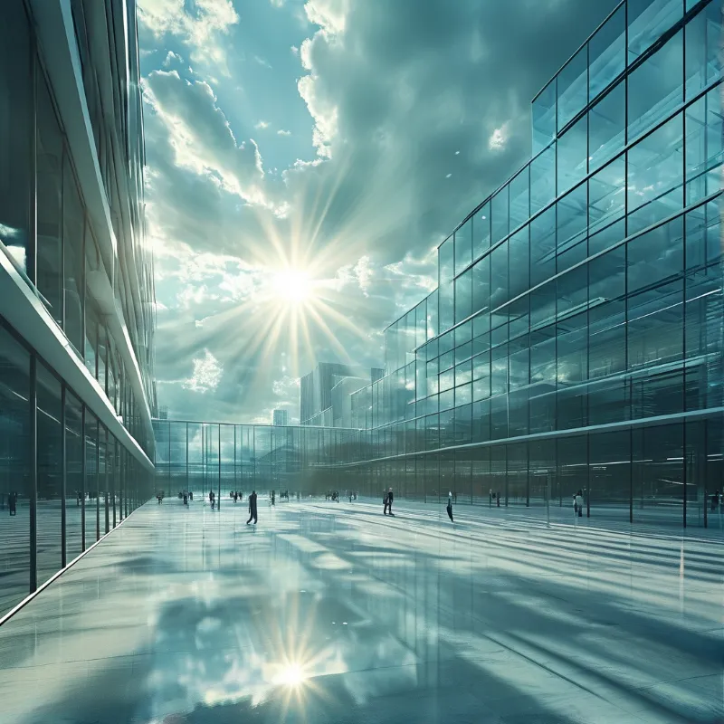 Modern Glass Corridor
