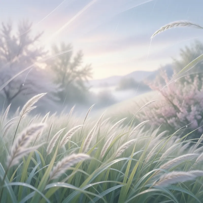 Misty Grassland Morning
