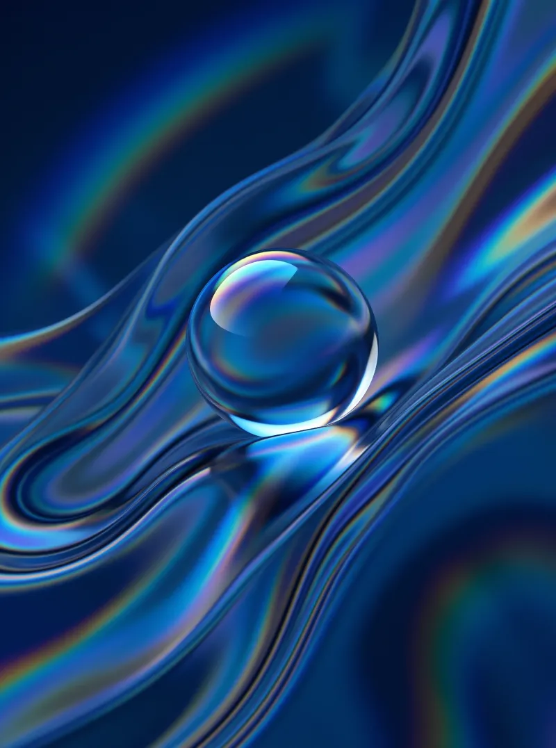 Iridescent Blue Sphere
