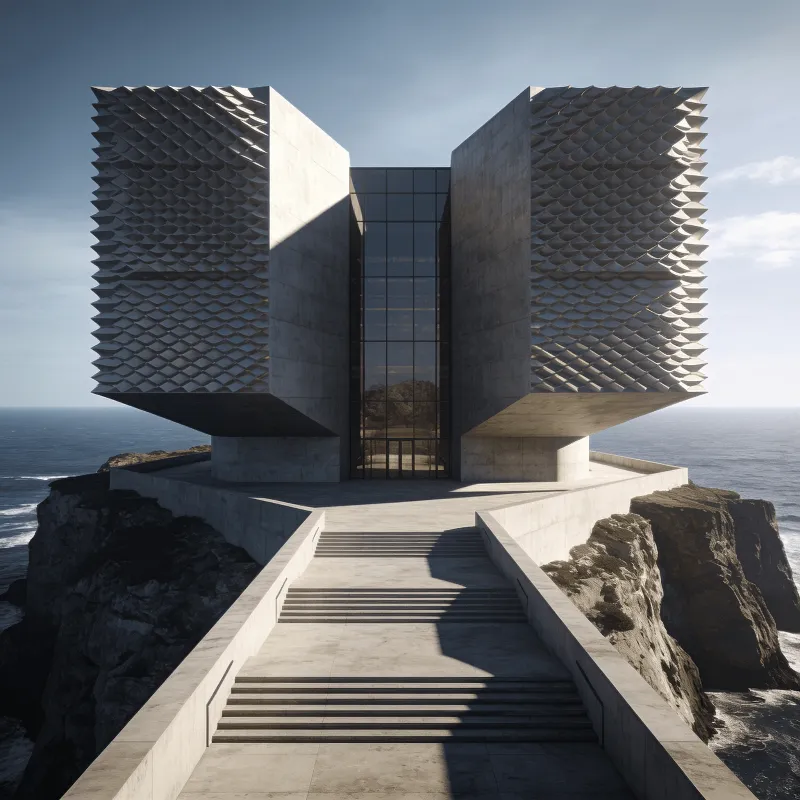 Museum with Parametric Facade — Coastal Cliff