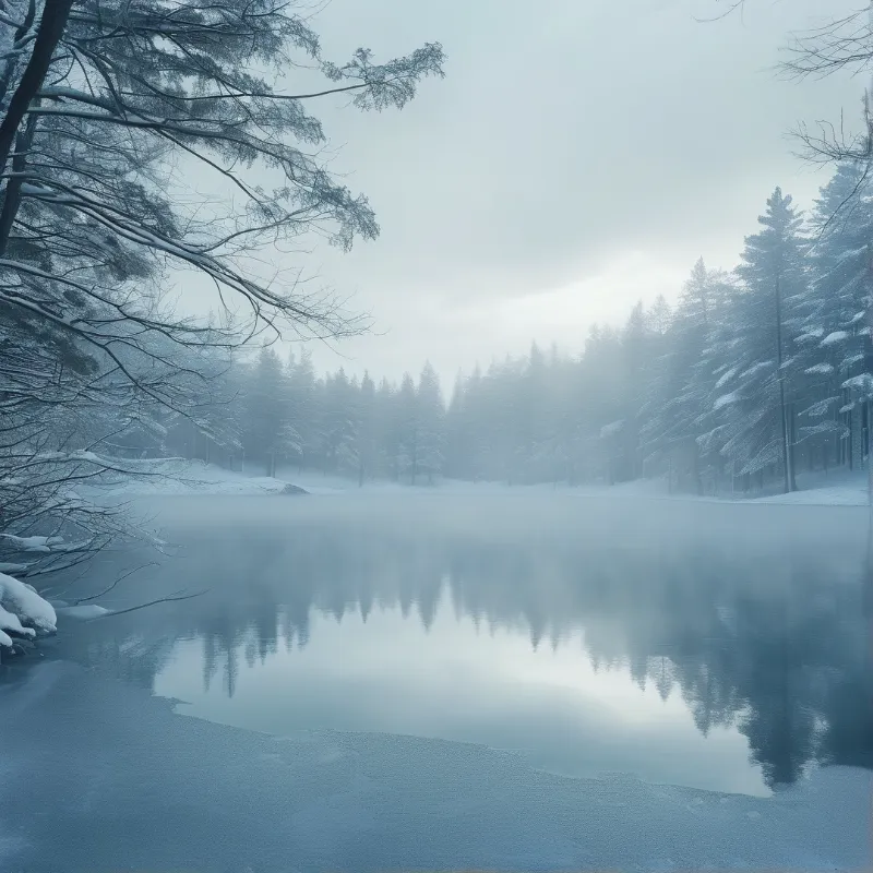 Misty Winter Lake