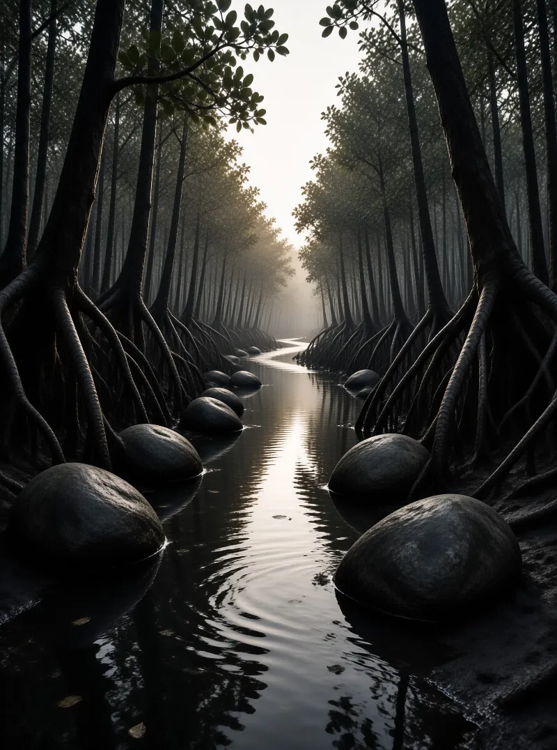 Misty Mangrove Path