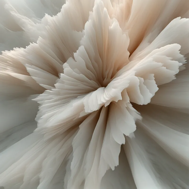 A white peony flower fills the frame with layers of soft petals radiating from the center in shades of cream.