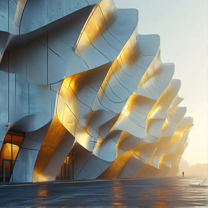 Sculptural White Facade
