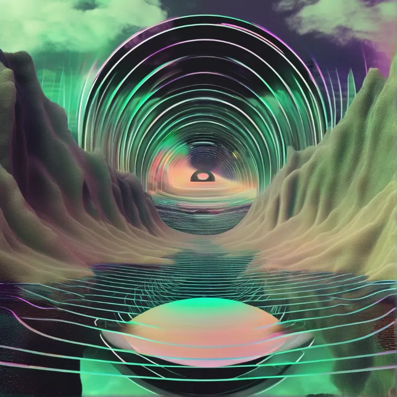 Surreal Neon Tunnel Art