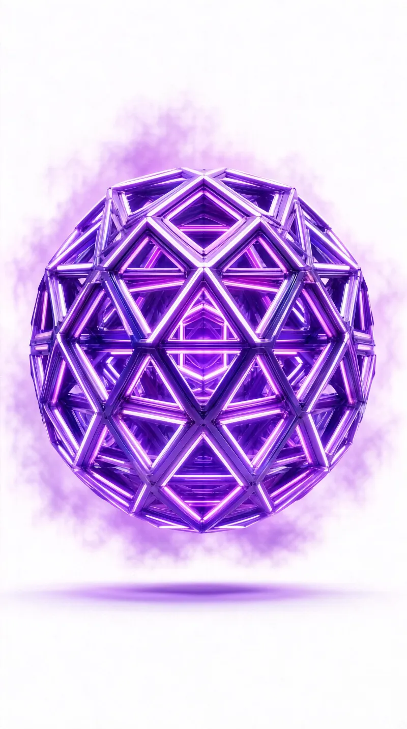 Purple Geometric Sphere