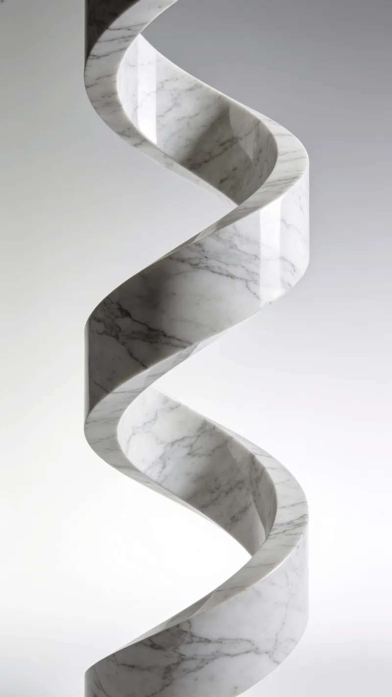 Minimalist, Marble Curved Ribbon