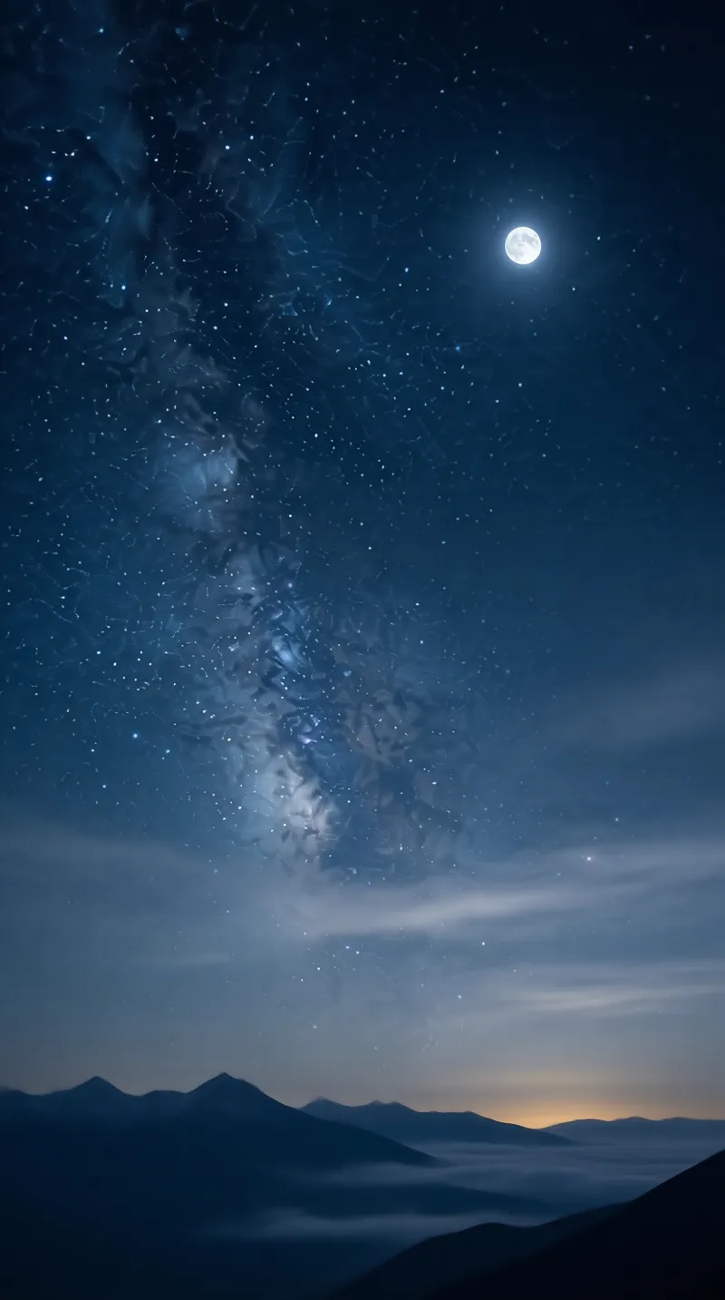 Moonlit Sky Landscape