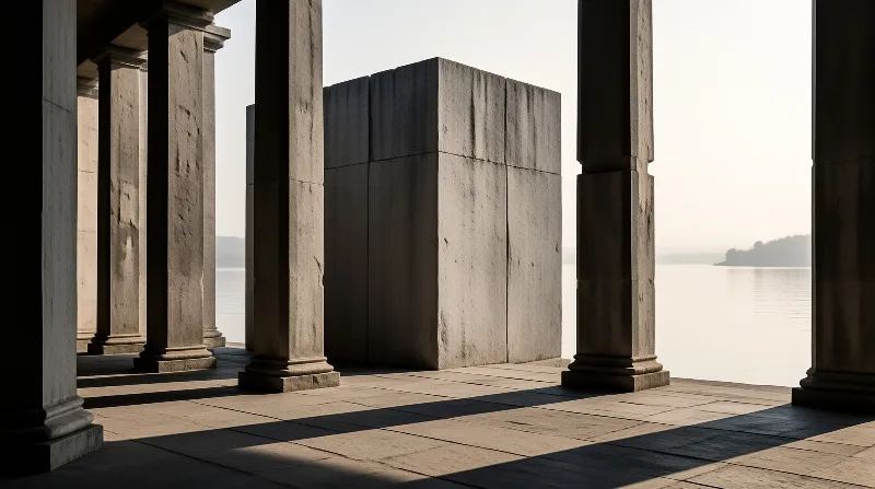 Ancient Columns by Water