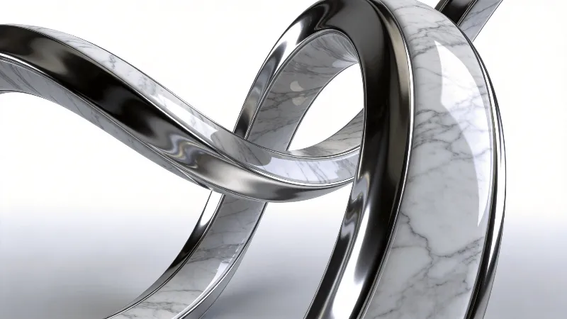 Liquid Chrome Curved Ribbon Study