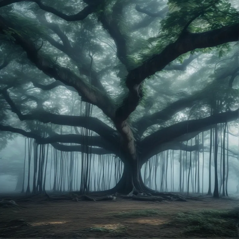 Ancient Tree in Mist