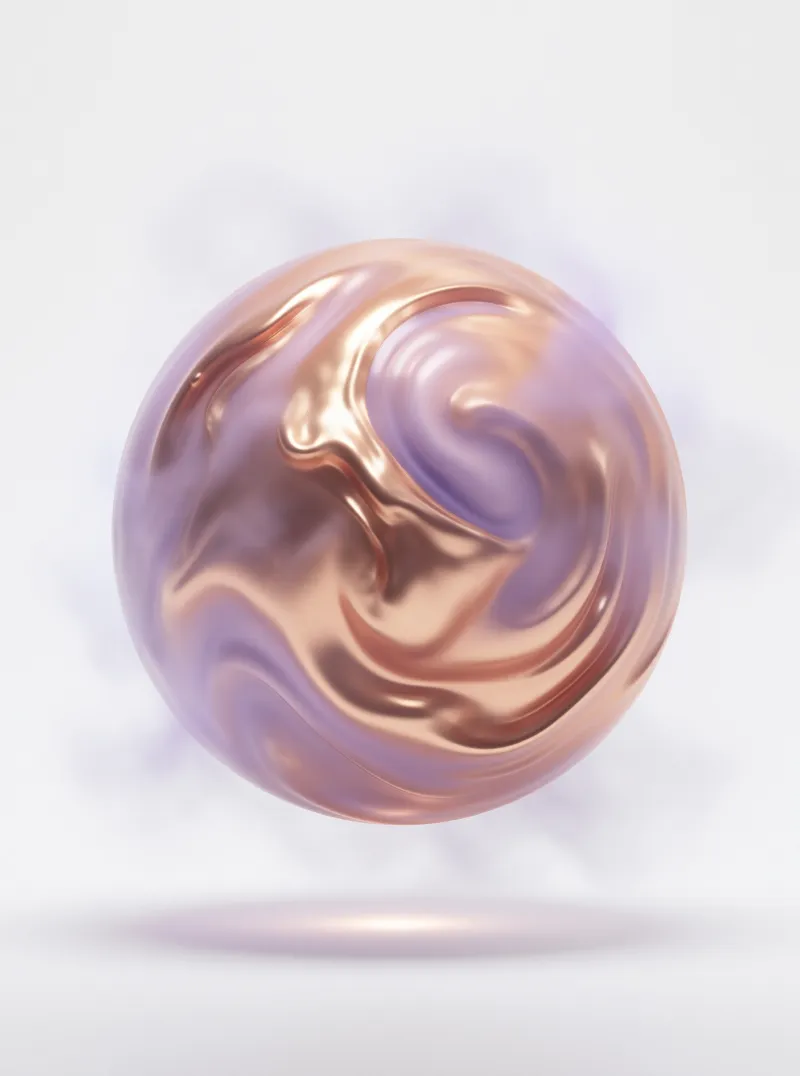 Iridescent Liquid Metal Sphere