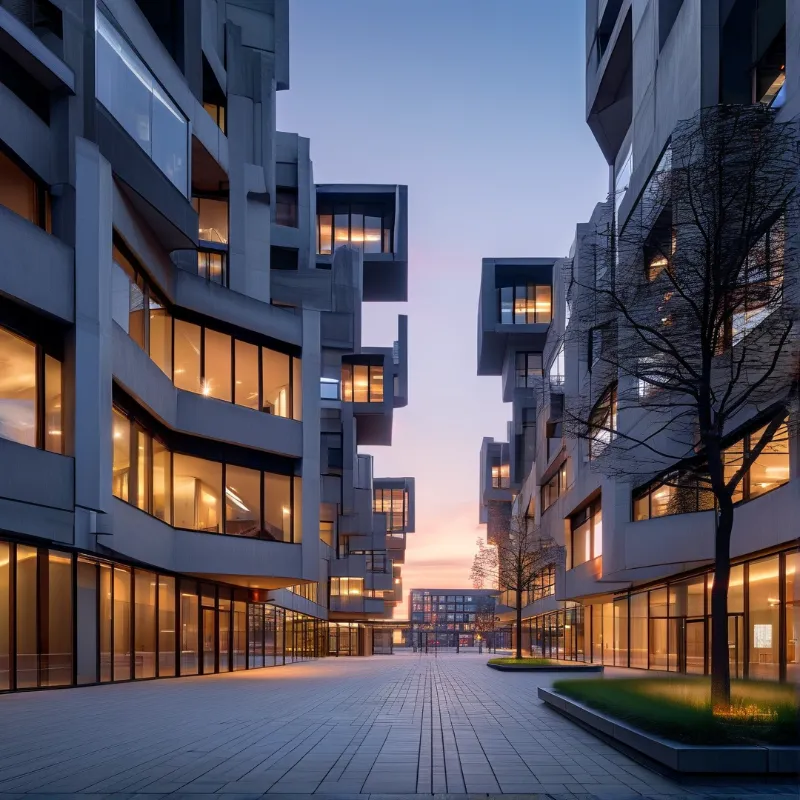 Modern Architecture at Dusk